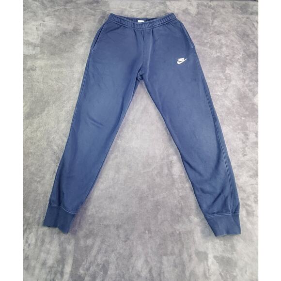 Nike Sweatpants Sz M Navy Blue Sportswear Club Fleece Joggers BV2671 Men’s C18 - Picture 1 of 9